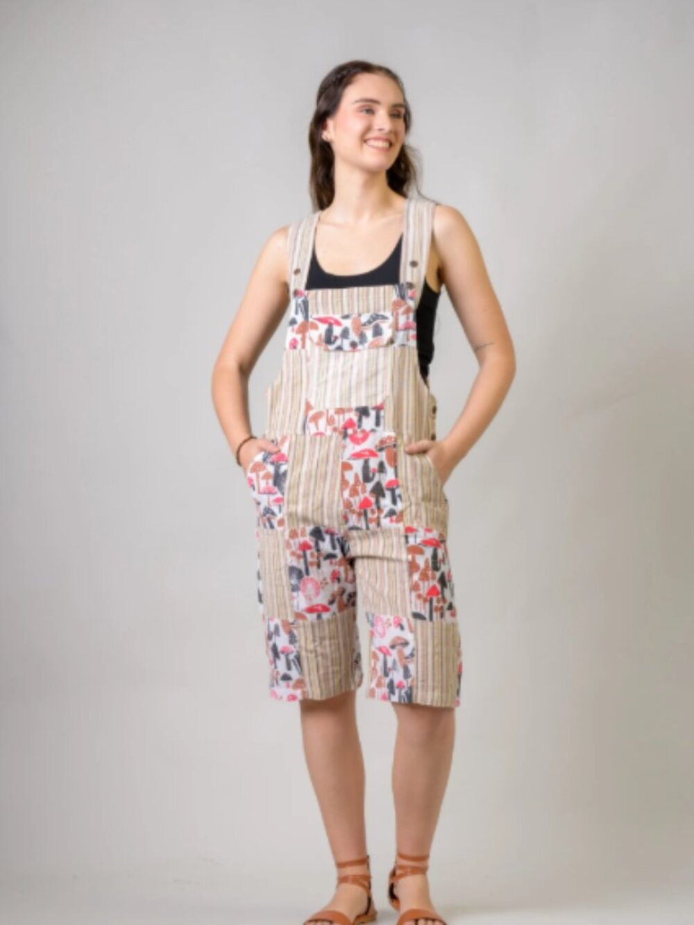 8.) Rhea Stripe & Mushroom Short Jumper
